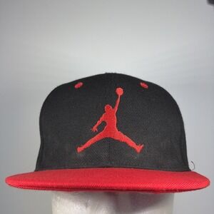 Air Jordan Wool Snapback Cap Classic Black Red Jumpman Logo